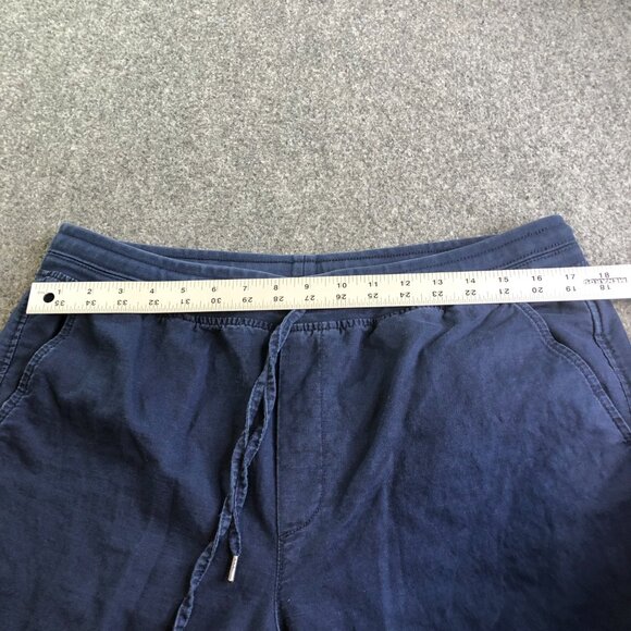 GAP Pants Mens Large Blue Cargo Linen Blend Drawstring Elastic Waist Pockets - Picture 6 of 11